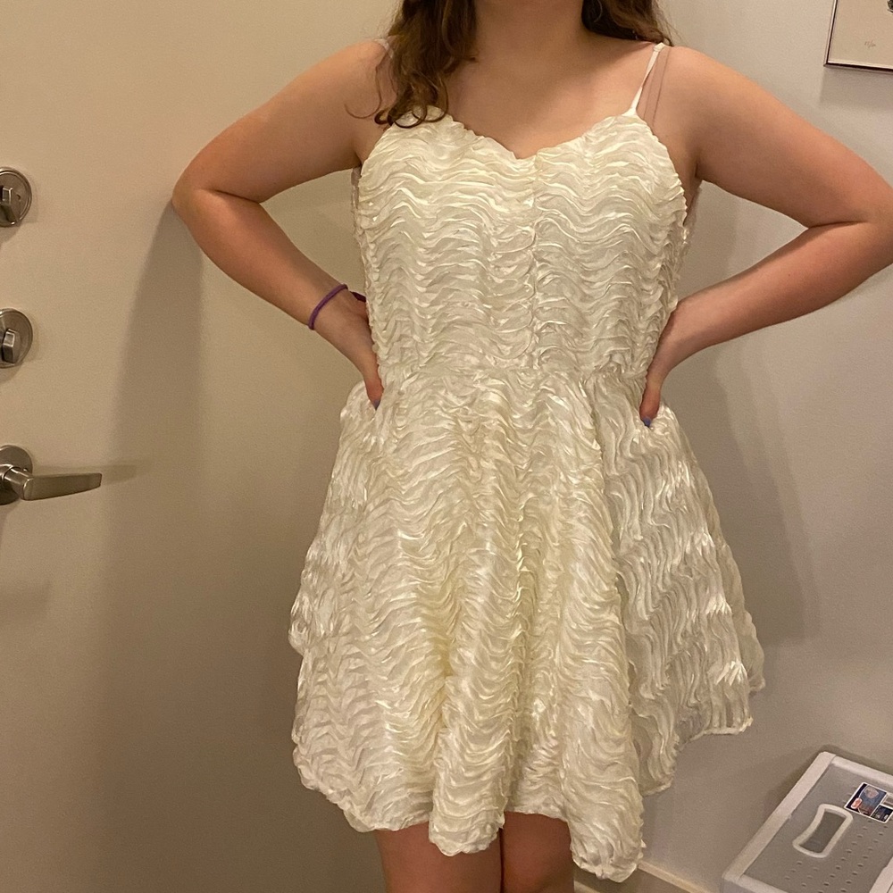 Cream Frilly Dress